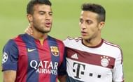 The Alcantara brothers after a match between Bayern and Barcelona